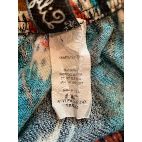 Lilypad Dress Sz 1X Plus Multicolor Chevron Pattern Sweater Knit On/Off Shoulder - Picture 6 of 6